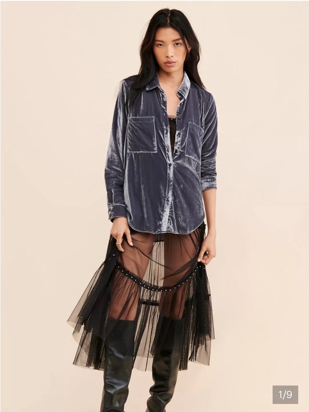 Anthropologie Pilcro Velvet Button Down Shirt size Small - Picture 10 of 10